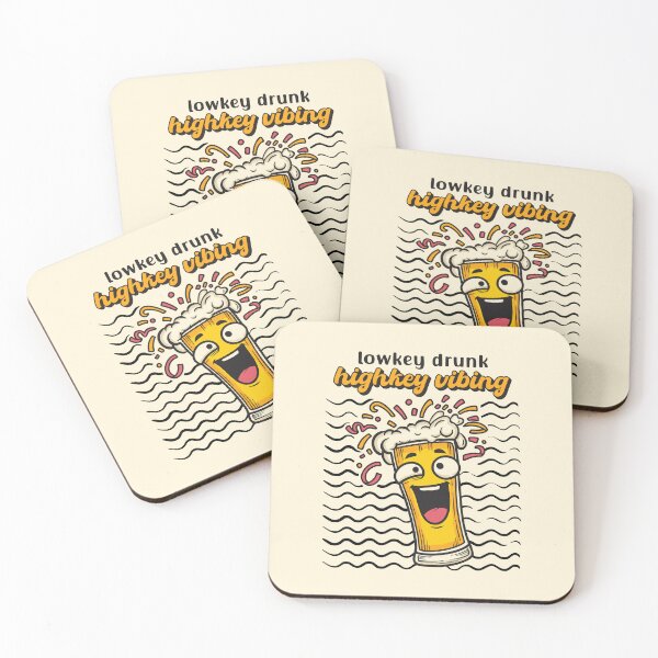 Item preview, Lowkey Drunk, Highkey Vibing: Fun Beer Lover Party Mood Artwork designed and sold by PurpleWingsArt.