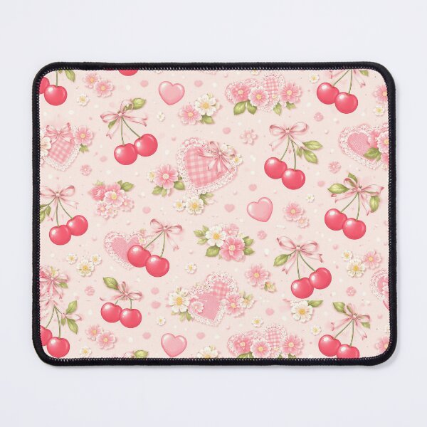 Item preview, Shabby Chic Stripes Heart Lace and Cherries designed and sold by scicilysimonee.