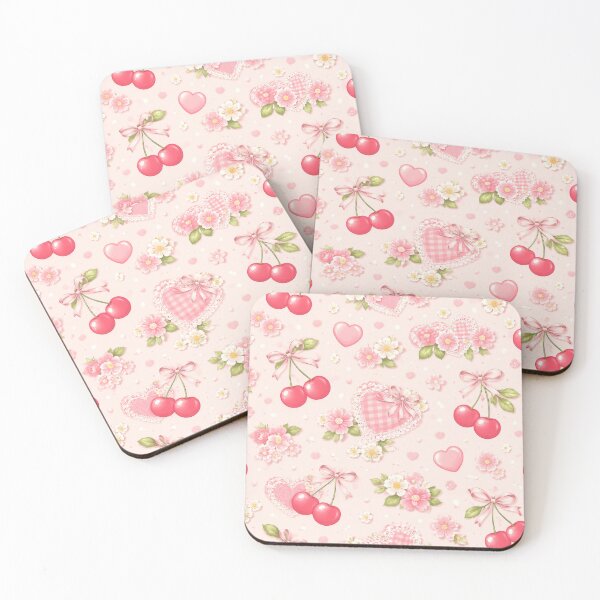 Item preview, Shabby Chic Stripes Heart Lace and Cherries designed and sold by scicilysimonee.
