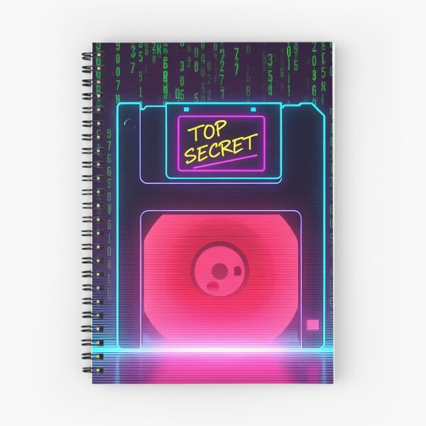 Item preview, Neon Top Secret Floppy Disk - Matrix Code Cyberpunk Art designed and sold by powersunlight.