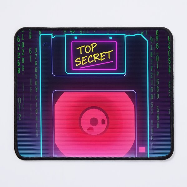 Item preview, Neon Top Secret Floppy Disk - Matrix Code Cyberpunk Art designed and sold by powersunlight.