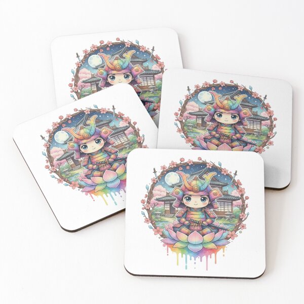 Item preview, Cute Samurai Moon - Cute Spirit Moon Art designed and sold by Magic  House.