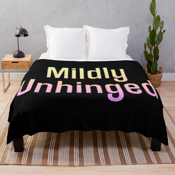 Item preview, Mildly Unhinged in Neon Gradient Typography designed and sold by Memes N Lore .