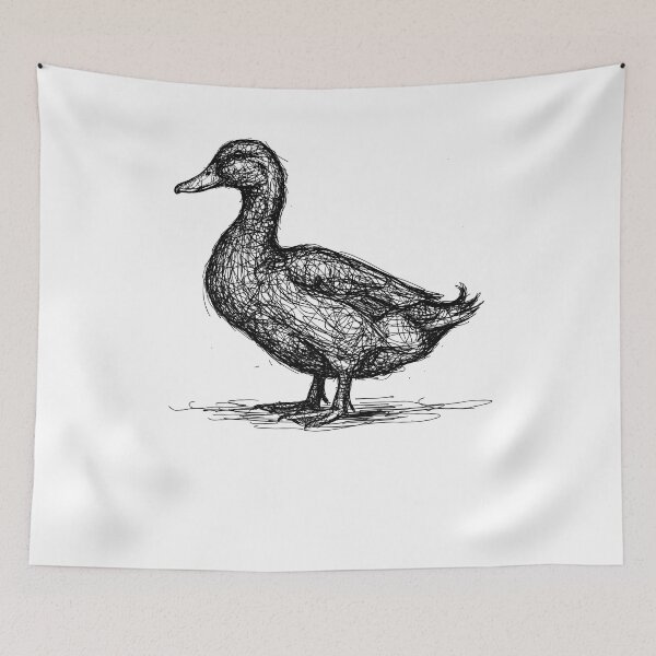 Item preview, Scribble Duck Abstract Sketch Minimalist Line Art designed and sold by MuniraWearify.