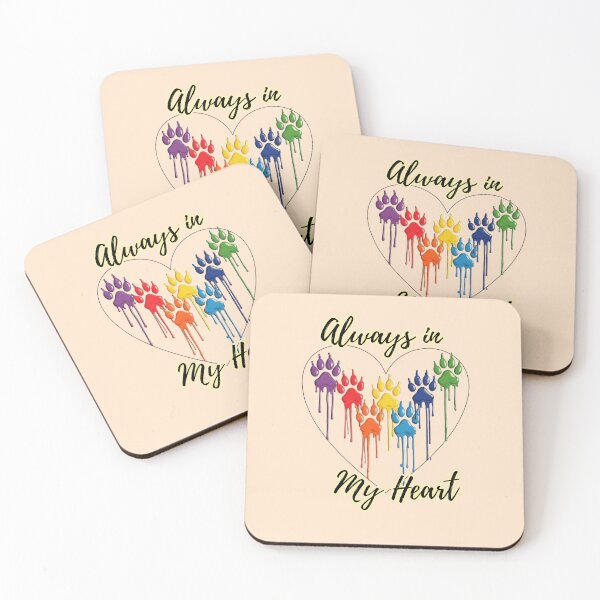 Item preview, Always in My Heart Colorful Paw Prints Heart designed and sold by PriyaMagic.