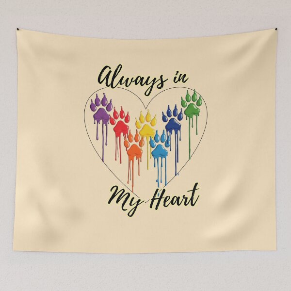 Item preview, Always in My Heart Colorful Paw Prints Heart designed and sold by PriyaMagic.