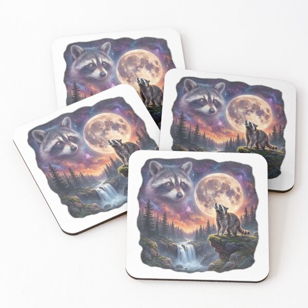 Item preview, Raccoon Howling At The Moon Vintage 90s Retro Trash Panda Graphic designed and sold by EvrmoodCo.