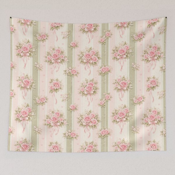 Item preview, Shabby Chic Floral Lace and Stripes designed and sold by scicilysimonee.