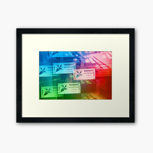 Warning Electric Framed Art Print