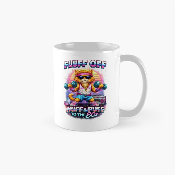 Item preview, Retro 80s Workout Cat Huff & Puff to the 80s Fluff Off  designed and sold by HairballsSheds.