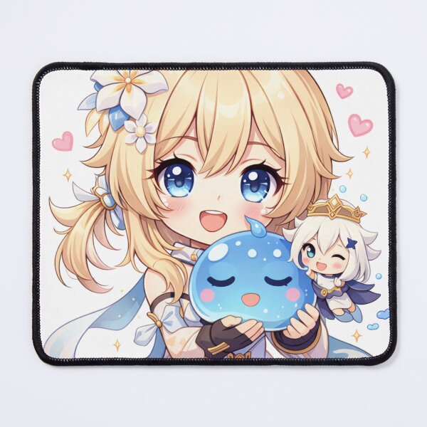 Item preview, Cute Chibi Traveler with Slime – Genshin-Inspired Anime Art designed and sold by zilanom.