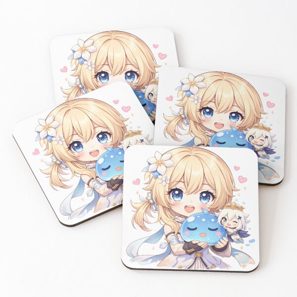 Item preview, Cute Chibi Traveler with Slime – Genshin-Inspired Anime Art designed and sold by zilanom.