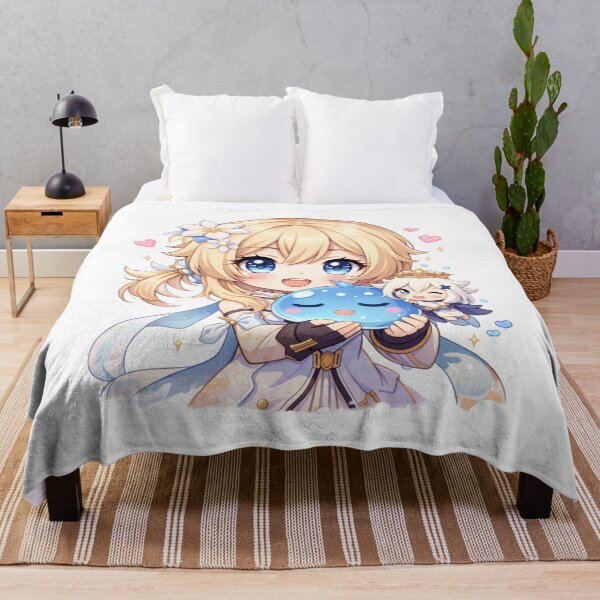 Item preview, Cute Chibi Traveler with Slime – Genshin-Inspired Anime Art designed and sold by zilanom.