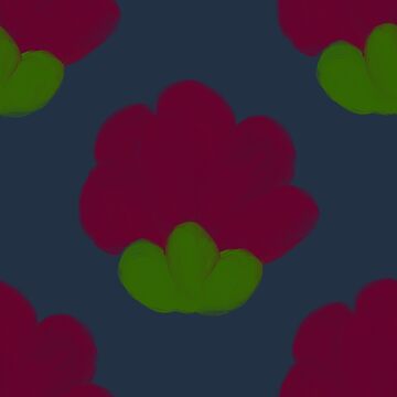 Artwork thumbnail, Abstract Florals on Blue by DesignsbyPheby