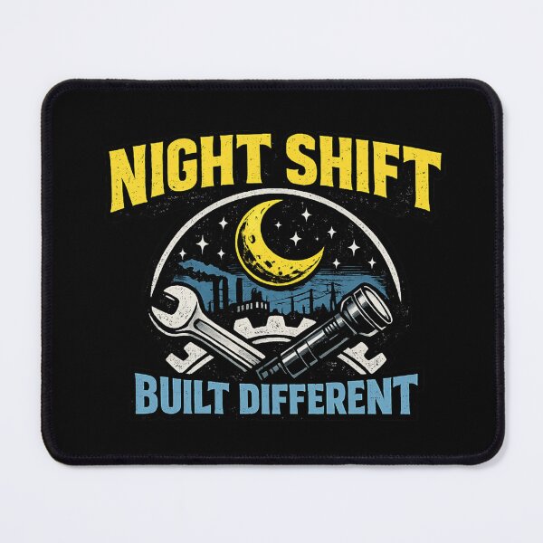Item preview, Night Shift Worker Shirt – Built Different Blue Collar Pride Tee, Third Shift Industrial Worker Gift, Mechanic Trucker Factory Night Crew designed and sold by HubCreates.