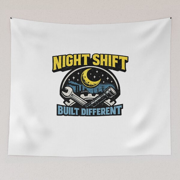 Item preview, Night Shift Worker Shirt – Built Different Blue Collar Pride Tee, Third Shift Industrial Worker Gift, Mechanic Trucker Factory Night Crew designed and sold by HubCreates.
