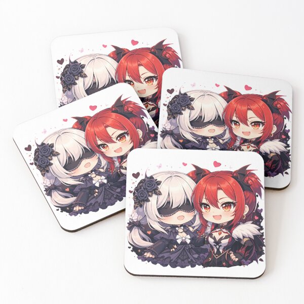 Item preview, Chibi Harbingers Duo – Cute Dark Anime Villain Art (Genshin-Inspired) designed and sold by zilanom.