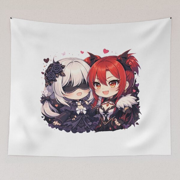 Item preview, Chibi Harbingers Duo – Cute Dark Anime Villain Art (Genshin-Inspired) designed and sold by zilanom.