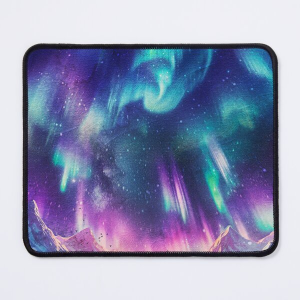 Item preview, Northern Lights Over Winter Mountain Valley - Aurora Borealis Art designed and sold by Ulfeid3.