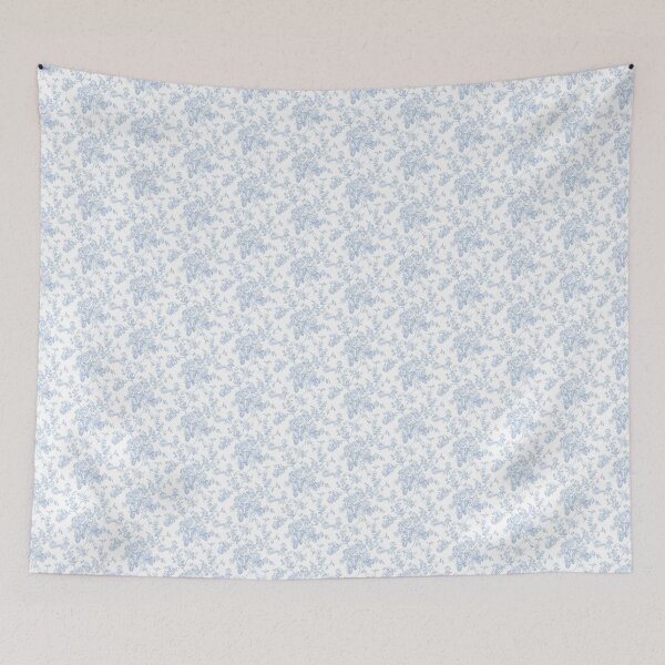 Item preview, Toile, Dusty Blue Vintage Roses Pattern designed and sold by PixDezines.