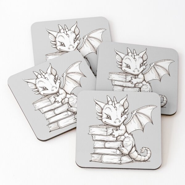 Item preview, Bookish Dragon Black & White designed and sold by bubblyrainbow.