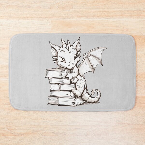 Item preview, Bookish Dragon Black & White designed and sold by bubblyrainbow.