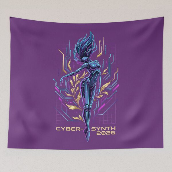 Item preview, Cyberpunk Goddess 2026 Android Gold Circuitry Aesthetic designed and sold by MarCinu Art.
