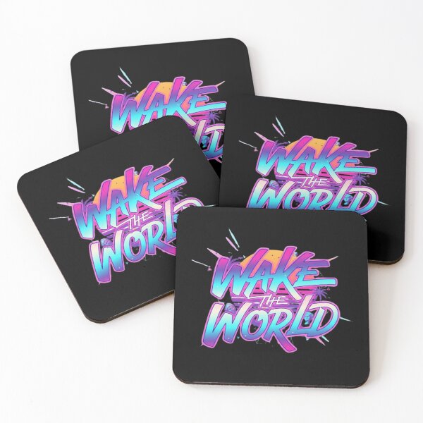 Item preview,  Wake The World – Typographie de motivation au pinceau vapowave designed and sold by Wawan35200.