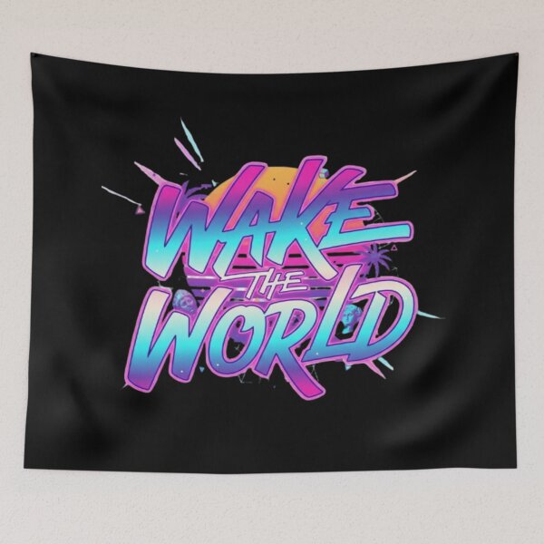 Item preview,  Wake The World – Typographie de motivation au pinceau vapowave designed and sold by Wawan35200.