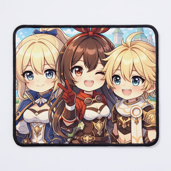 Item preview, Genshin-Inspired Knights of Favonius Chibi Trio | Cute Anime Fantasy Art designed and sold by zilanom.