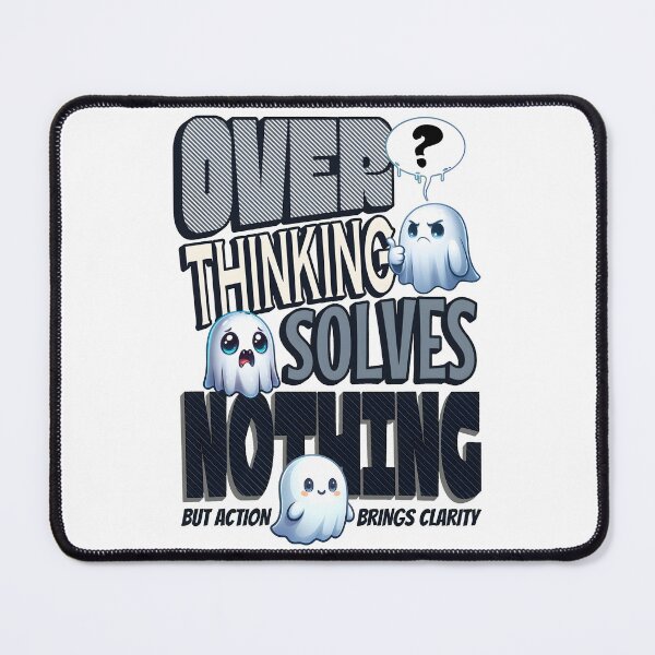 Item preview, over thinking solves nothing sticker designed and sold by AI Art Cafe.