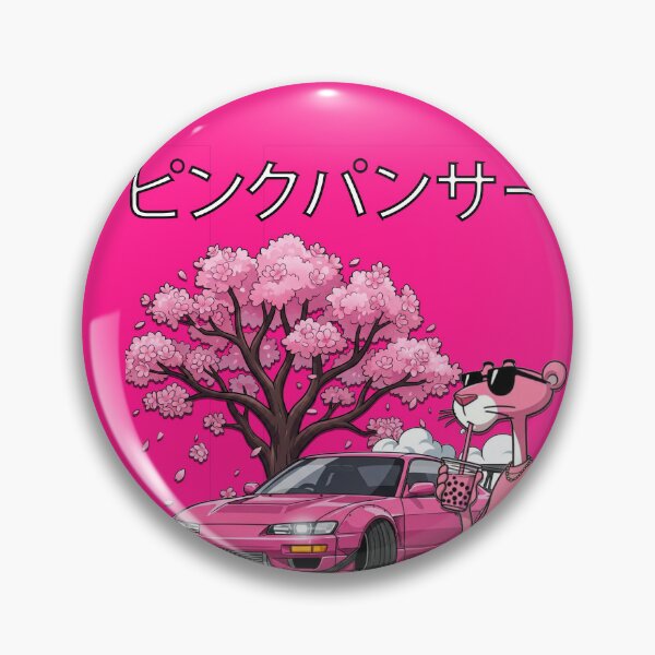Item preview, Pink Panther JDM Drift Car Sakura Bubble Tea Japanese Aesthetic Art designed and sold by ELmestka.