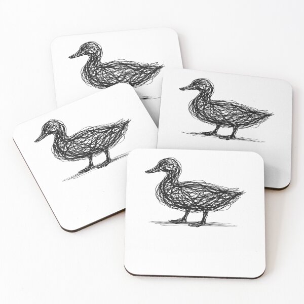 Item preview, Scribble Duck Abstract Sketch Minimal Line Art designed and sold by MuniraWearify.