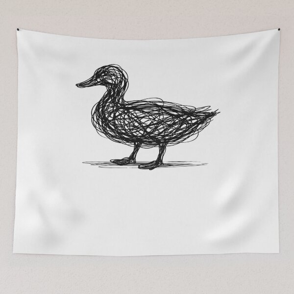Item preview, Scribble Duck Abstract Sketch Minimal Line Art designed and sold by MuniraWearify.