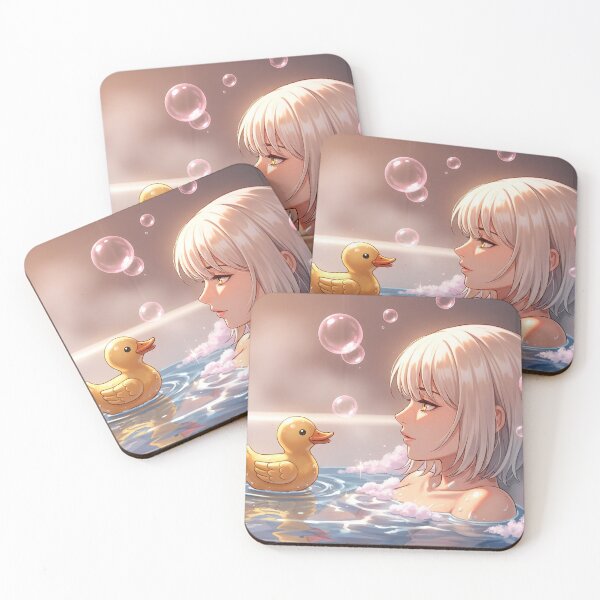 Item preview, Cute manga anime girl bathing designed and sold by stereonut.