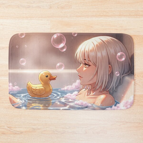 Item preview, Cute manga anime girl bathing designed and sold by stereonut.