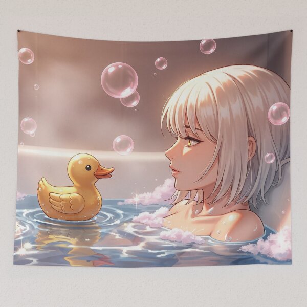 Item preview, Cute manga anime girl bathing designed and sold by stereonut.