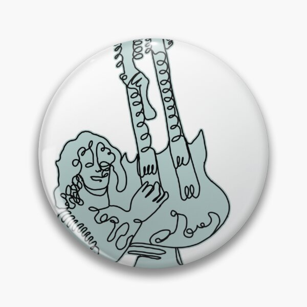Item preview, Continuous Line Drawing – Jimmi Page (Light Blue Filled Line) designed and sold by Kat Dowling Art.