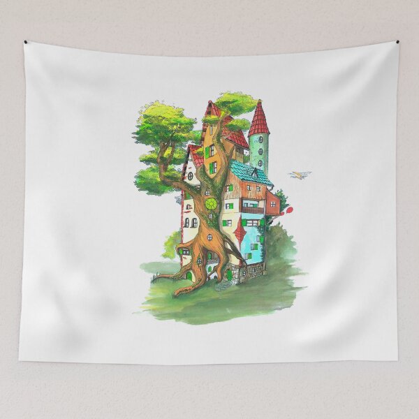 Item preview, colorful treehouse designed and sold by Beronise.