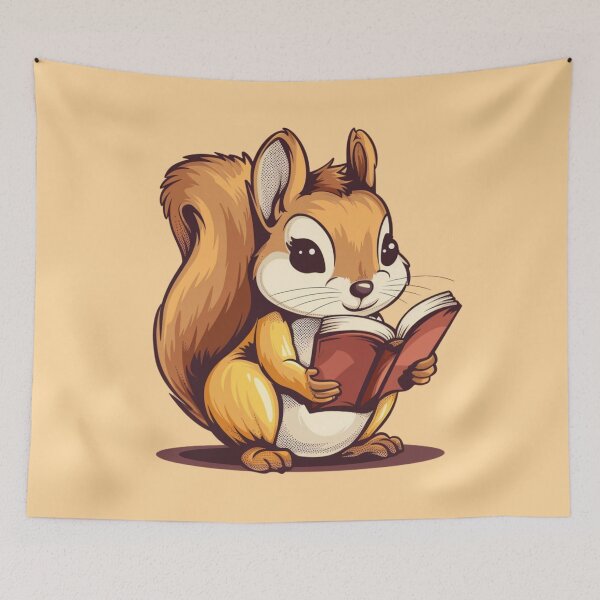 Item preview, Cute Bookish Squirrel designed and sold by bubblyrainbow.