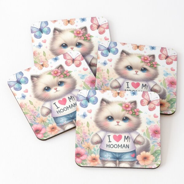 Item preview, I Love My Hooman Cute Kitten designed and sold by TinCatOutPost.