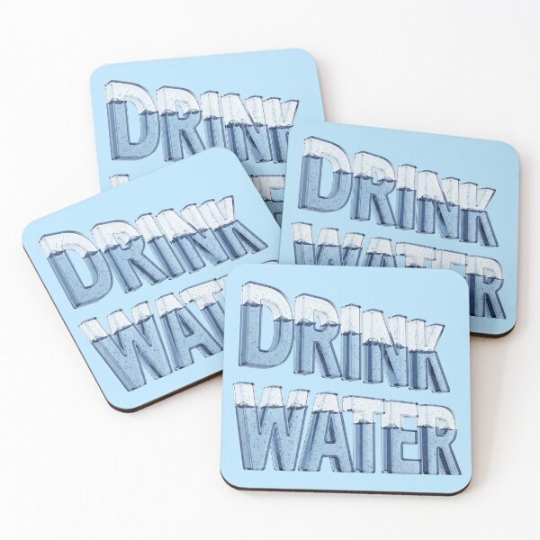 Item preview, Drink water 3d sign – Elegant Transparent Lettering Artwork designed and sold by stereonut.