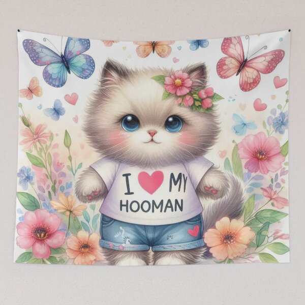 Item preview, I Love My Hooman Cute Kitten designed and sold by TinCatOutPost.