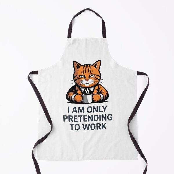 Aperçu de l'œuvre I Am Only Pretending to Work – Funny Office Cat Design créée et vendue par TrendPrinter.