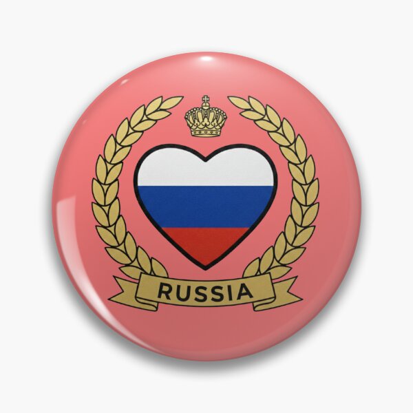 Artikelvorschau, Russian Flag Heart - Golden Laurel Wreath Emblem entworfen und verkauft von ValeriValera.