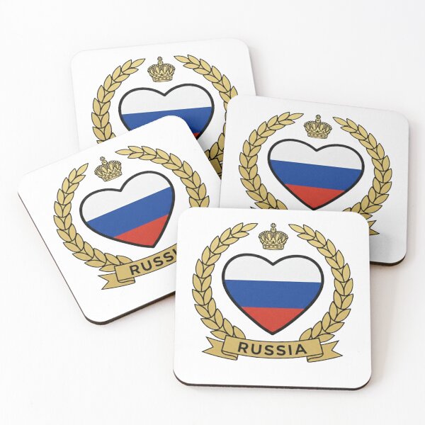 Item preview, Russian Flag Heart - Golden Laurel Wreath Emblem designed and sold by ValeriValera.
