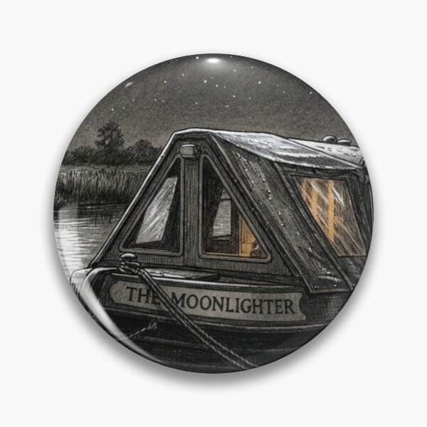 Item preview, Narrowboat in Moonlight Under a Starry Sky designed and sold by Be Original - Seb Jay.