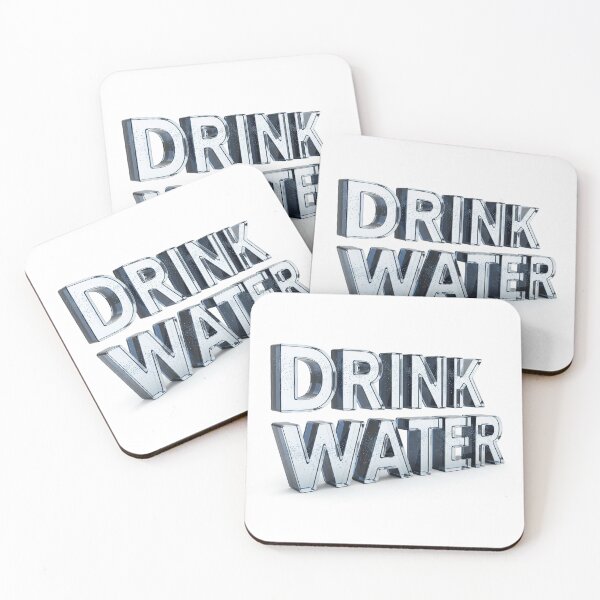 Item preview, Drink water 3d sign – Refreshing Glass Lettering Composition designed and sold by stereonut.