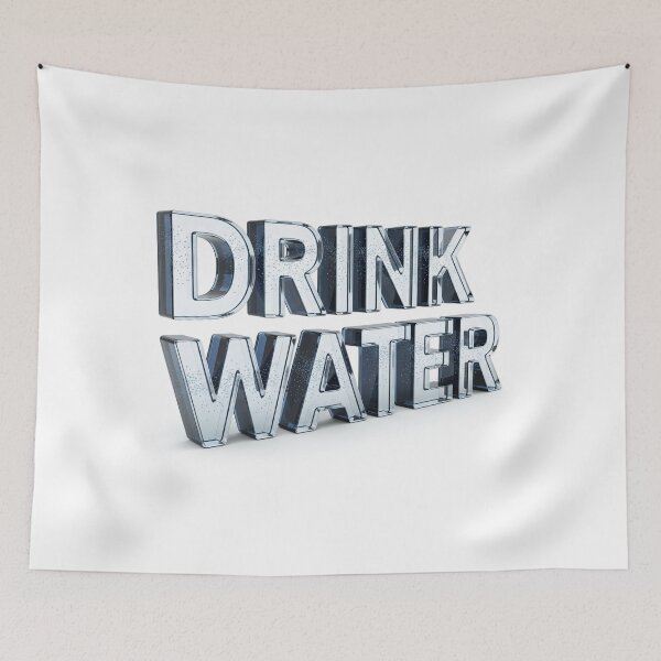 Item preview, Drink water 3d sign – Refreshing Glass Lettering Composition designed and sold by stereonut.