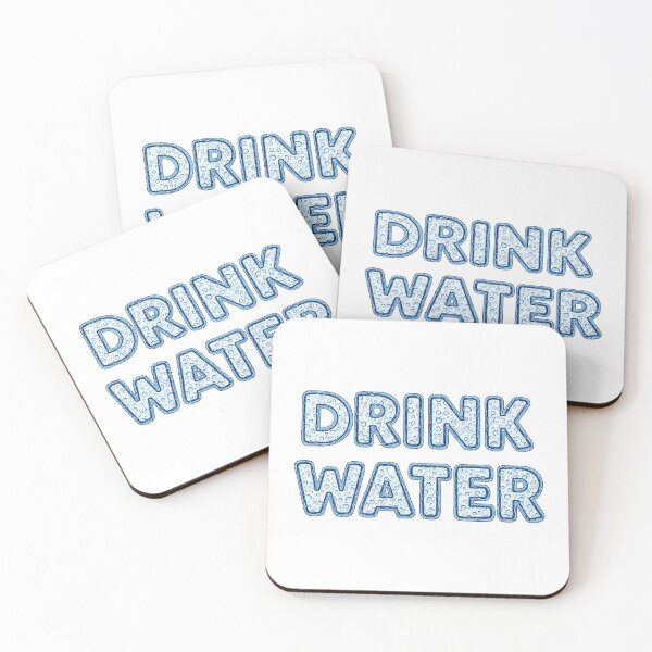 Item preview, Drink water sign – Minimal Clean Liquid Lettering art on the white designed and sold by stereonut.
